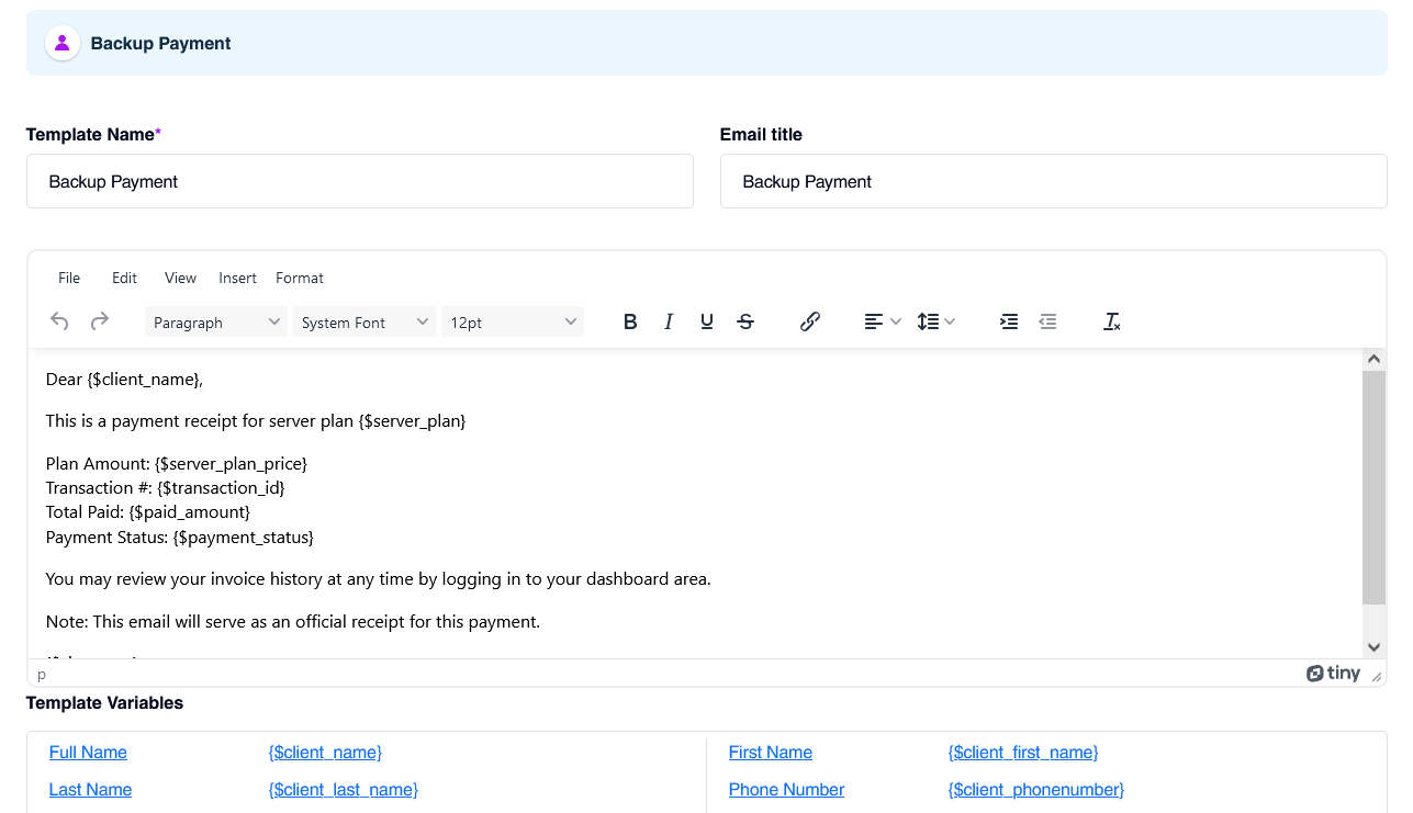 LaunchPad_MSP_Comet_Backup_Email_Templates